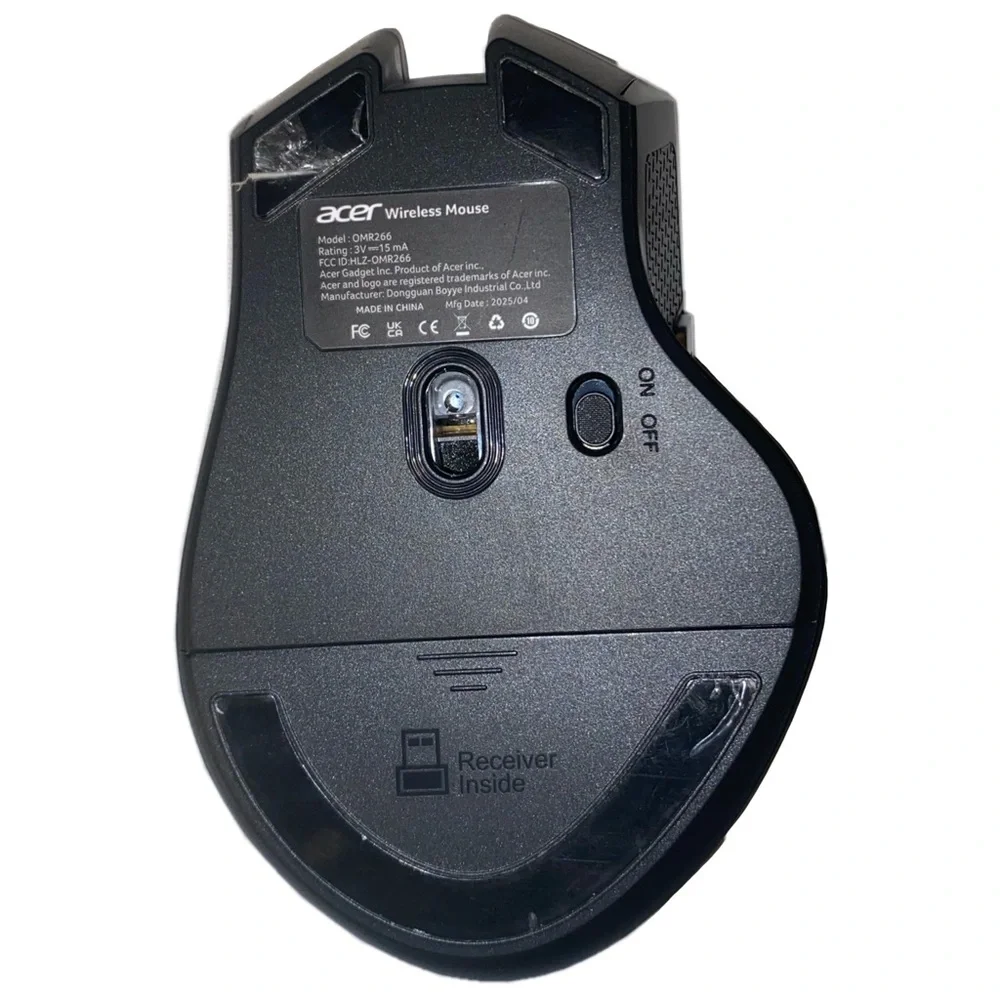 Acer OMR266 2.4GHz Wireless Ergonomic Right Hand Mouse 3 Adjustable DPI 6 Button